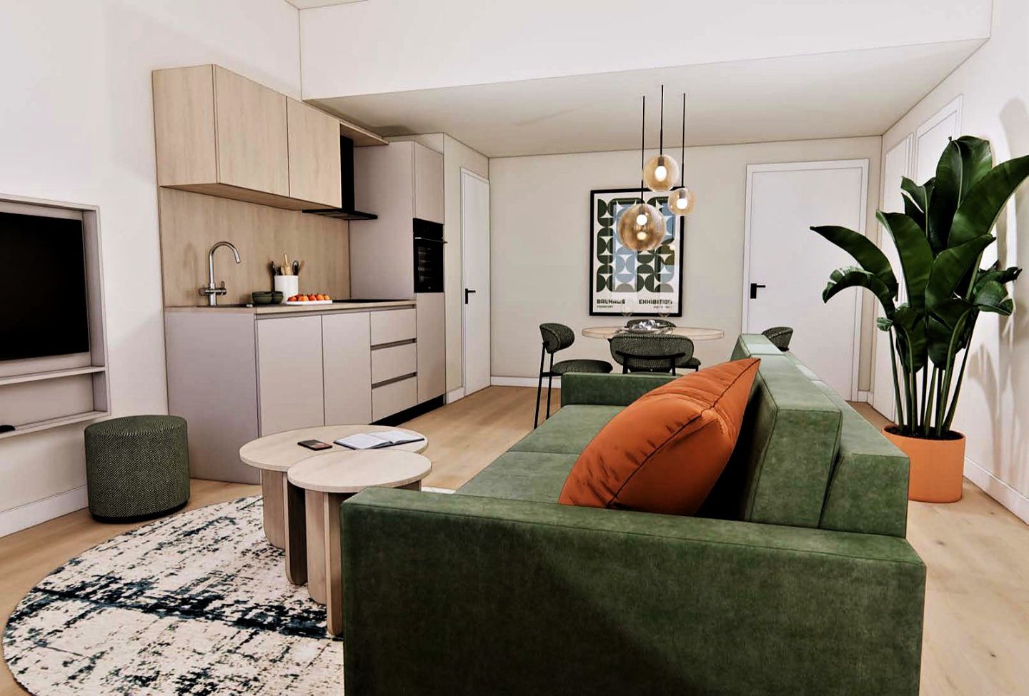 Woonkamer van een appartement